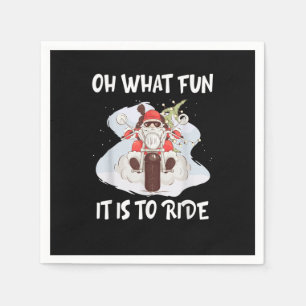 Biker Santa Motorcycle Fan Merry Christmas Xmas Ho Napkins