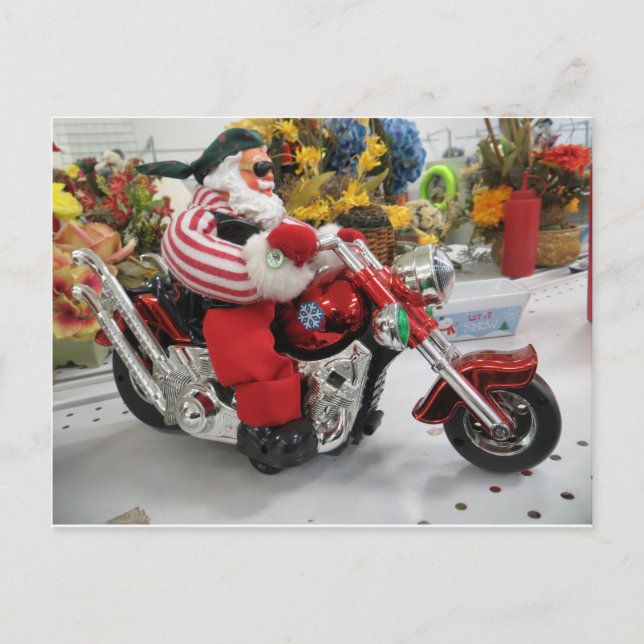 Biker Santa Postcard (Front)