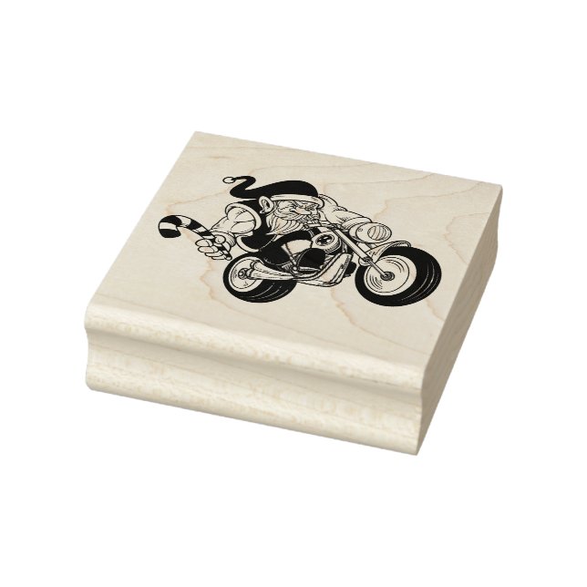 Biker Santa Rubber Stamp (Stamp)