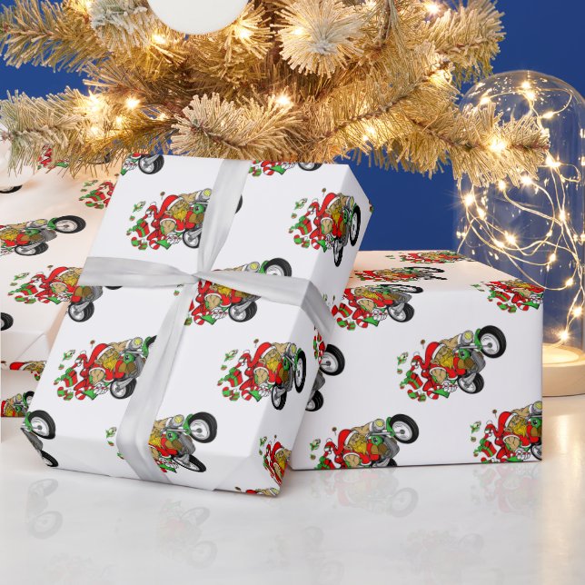 Biker Santa Wrapping Paper (Holidays)