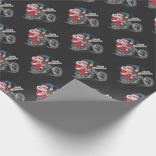 Biker Santa Wrapping Paper