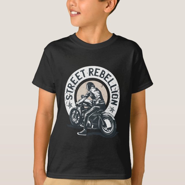 Biker Scorcher on a Motorcycle T-Shirt (Front)