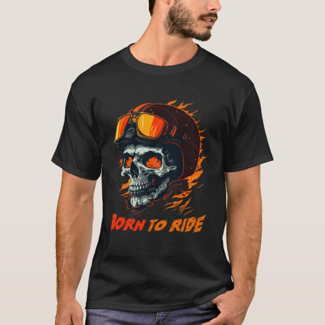 Biker Skeleton Mystic Death Bone T-Shirt (Front)