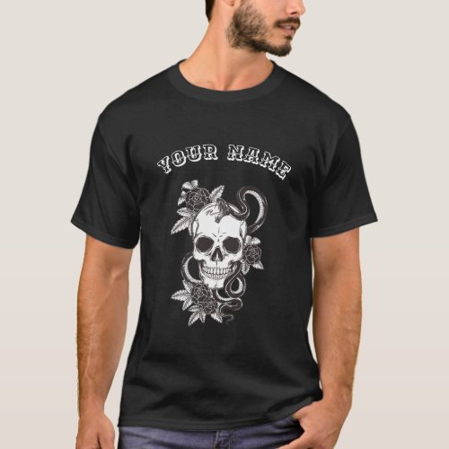 Biker Skull and Snake T_shirt