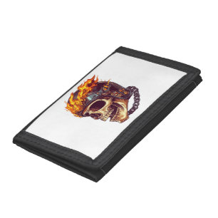 Biker Skull Reaper Trifold Wallet