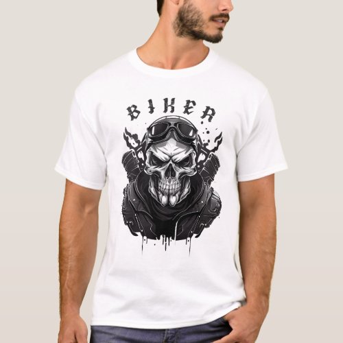 Biker Skull Skull Motorcycle Fan Original Dark Got T_Shirt