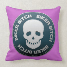 Biker Skull Stitch Decorative Pillow throwpillow