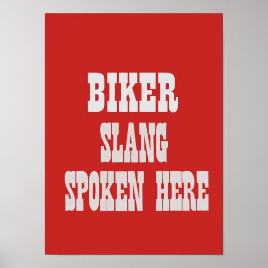 Biker slang poster