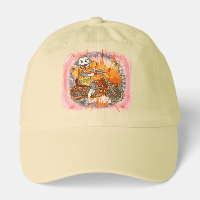 Biker Sock Monkey  hat (Front)