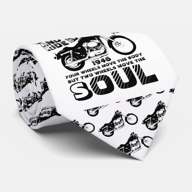 Biker Soul, Personalised Date of Birth Neck Tie (Rolled)