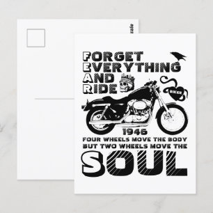Biker Soul, Personalized Date of Birth Postcard