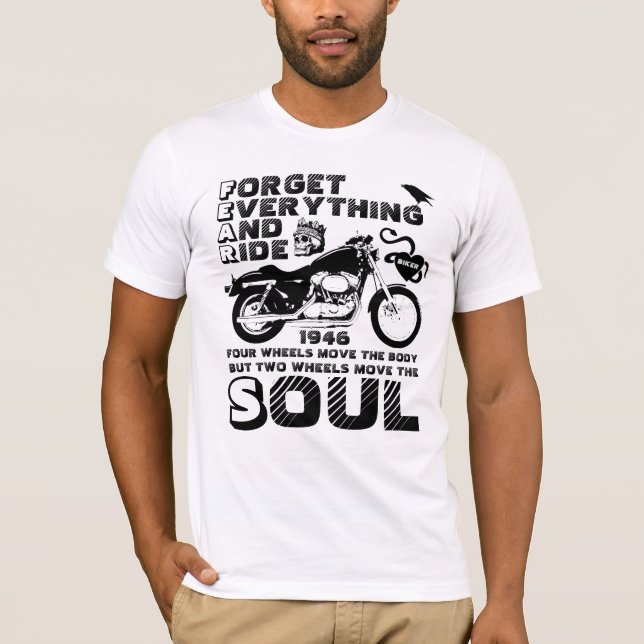 Biker Soul, Personalized Date of Birth T-Shirt (Front)