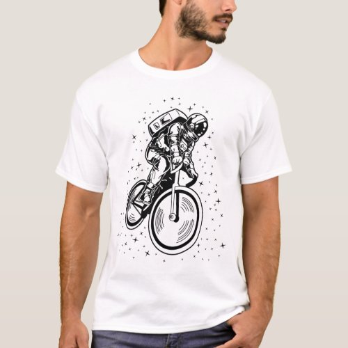 Biker Spaceman Astronomy Outer Space Galaxy T_Shirt