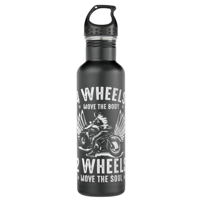 Biker Supermoto Street Bike Racing Motorcycle Stainless Steel Water Bottle (Front)
