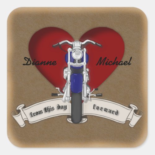 Biker Tatt Motorcycle Tattoo Wedding Stickers