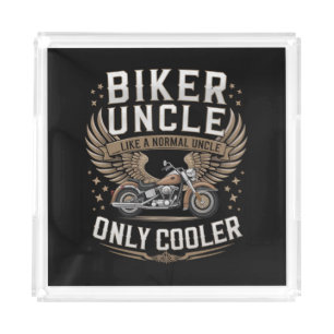 Biker Uncle Motorcycle Father's Day Acrylic Tray