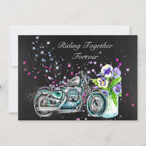 Biker Wedding Invitation with Motorcycle