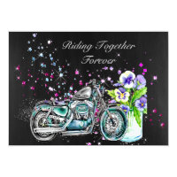 Biker Wedding Invitation with Motorcycle