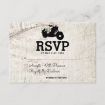 Biker Wedding RSVP Insert Card Open Road