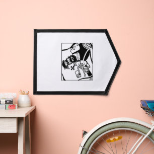 Biker white pennant banner