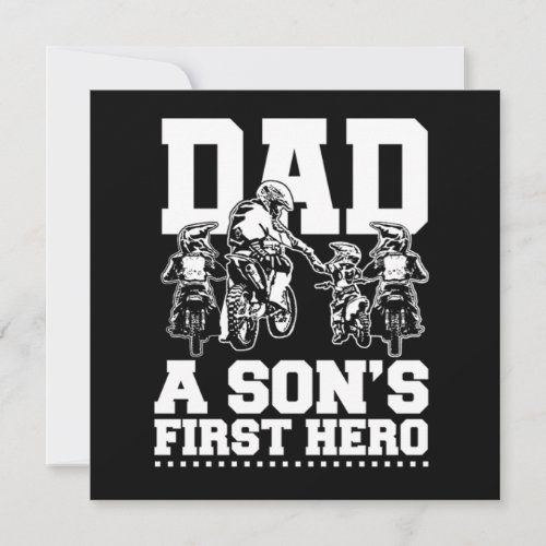 Bikere Dad Father Three Sons Son Motocross Gift Invitation