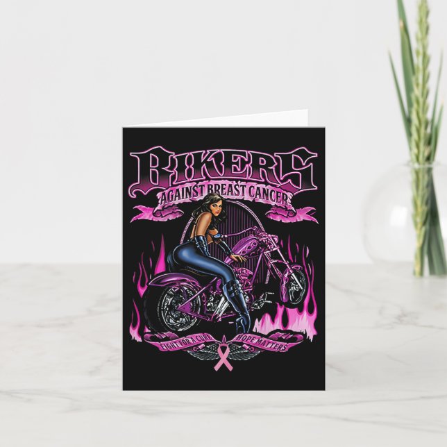Bikers Against Breast Cancer Fight For A Cure Hope Card (Front)