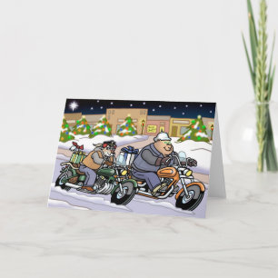 Bikers are Animals Xmas Card - Going Home