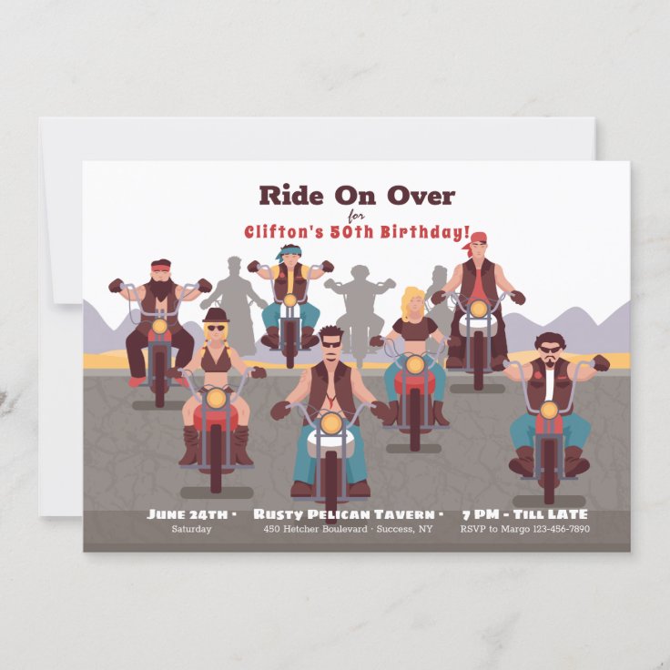 Bikers Birthday Party Invitation | Zazzle