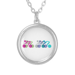 Bikers cool logo silver plated necklace