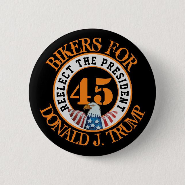Bikers for Donald J. Trump 2020 Button (Front)