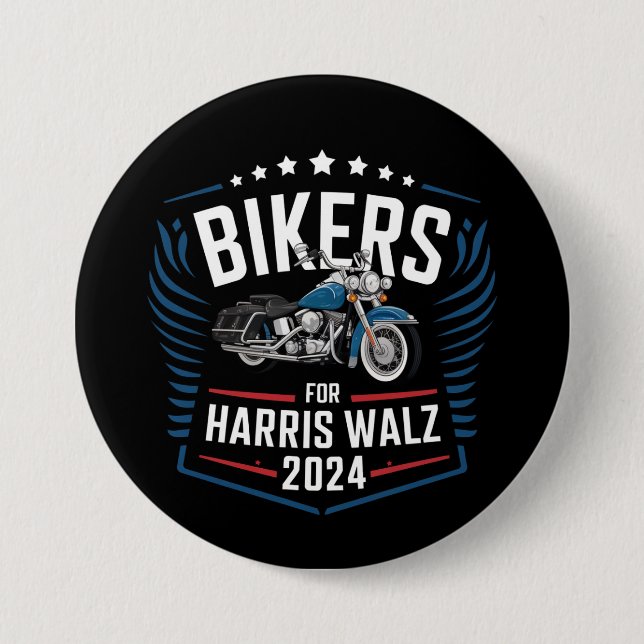 Bikers For Harris Walz 2024 Harris Waltz 2024  Button (Front)