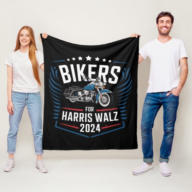Bikers For Harris Walz 2024 Harris Waltz 2024  Fleece Blanket (In Situ)