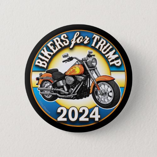 Bikers For Trump 2024 _ Patriotic Cycling Button