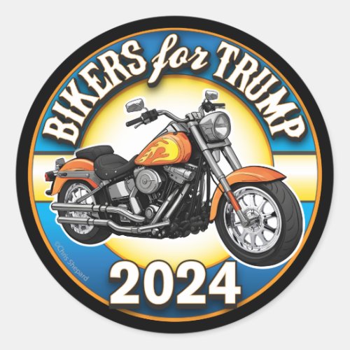 Bikers For Trump 2024 _ Patriotic Cycling Classic Round Sticker