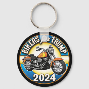 Bikers For Trump 2024 - Patriotic Cycling Keychain