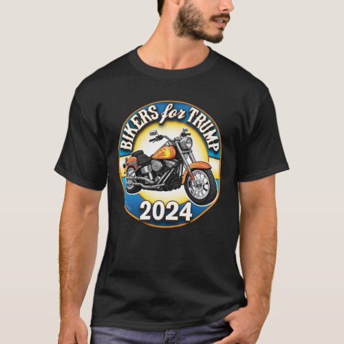 Bikers For Trump 2024 _ Patriotic Cycling T_Shirt
