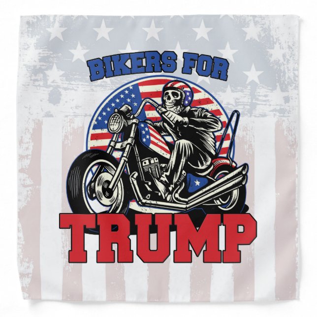 Bikers For TRUMP Patriotic President Motorcycle Bandana (Front)
