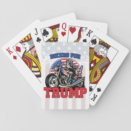 Bikers For TRUMP Patriotic President Motorcycle Playing Cards