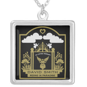 Bikers Memorial Funeral Gift Silver Plated Necklace