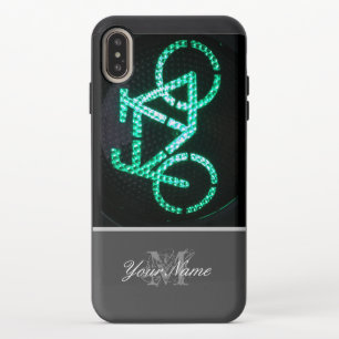 Bikers Monogram with green bicycle traffic lights! iPhone XS Max Slider Case