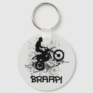 Bikers Motocross Dirt Bikers Mud Splatter Braap! Keychain