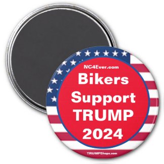 Bikers Support TRUMP 2024 Patriotic magnet