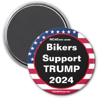 Bikers Support TRUMP 2024 Patriotic magnet