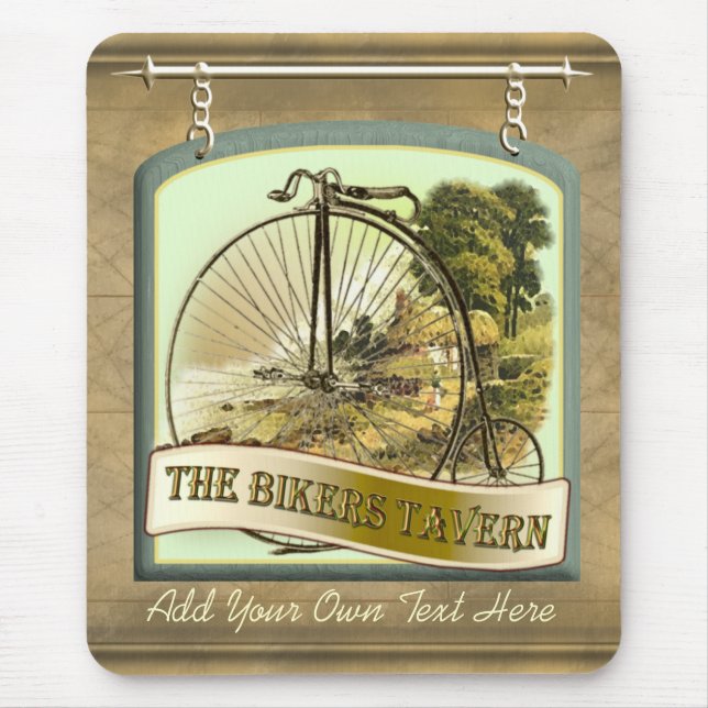 Bikers Tavern Pub Sign Mousepad (Front)