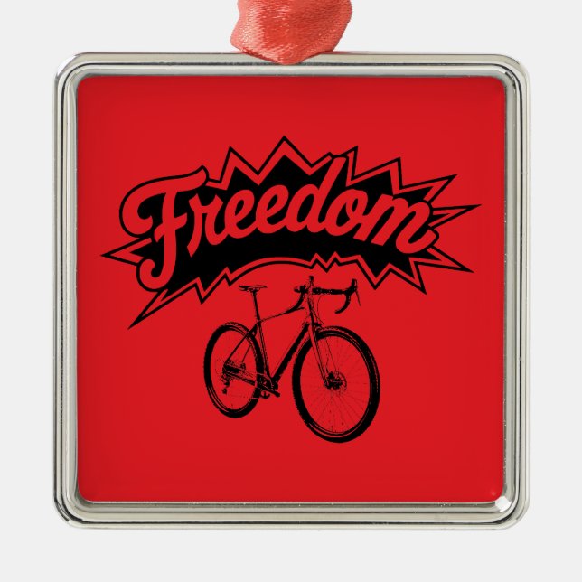 Bikes Are Freedom Metal Ornament (Front)
