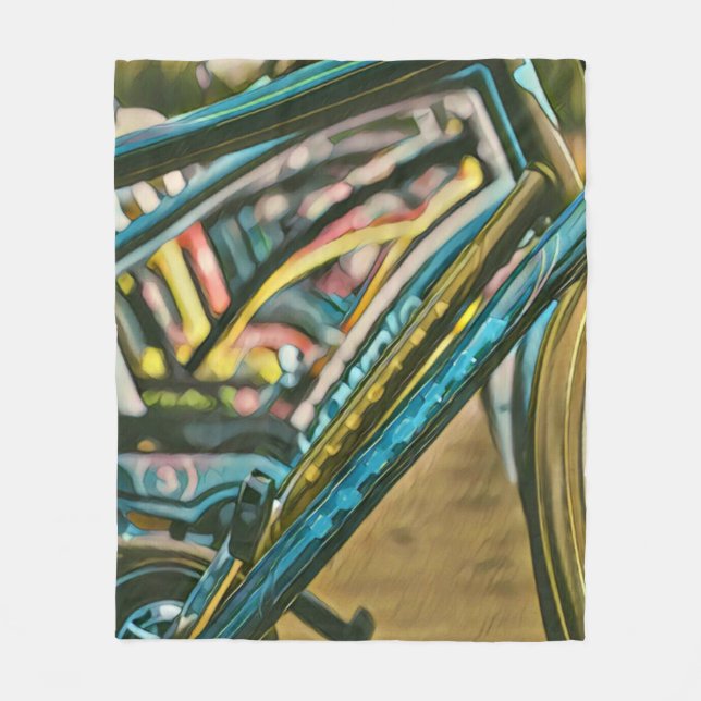 Bikes artwork fleece blanket (Front)