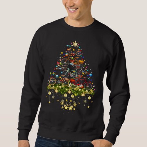 Bikes Christmas Tree Lights Holiday Bike Sweatshirt