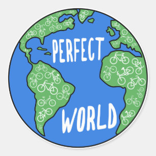 Bikes Make A Perfect World Classic Round Sticker
