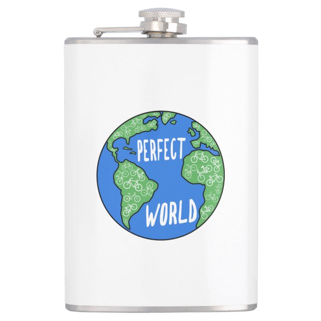 Bikes Make A Perfect World Flask (Front)
