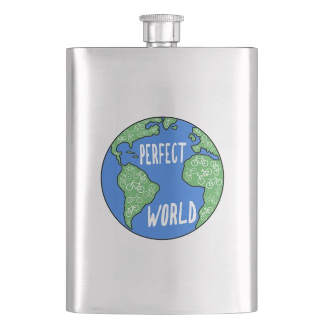 Bikes Make A Perfect World Flask (Front)